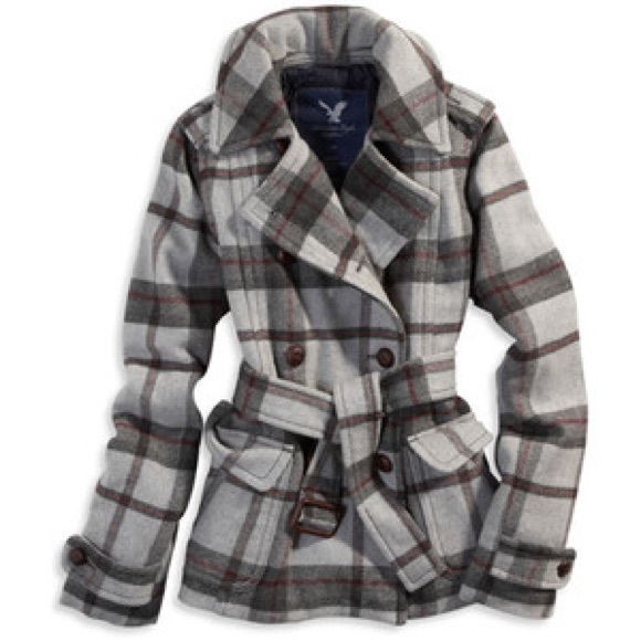 American Eagle Outfitters Jackets & Blazers - American Eagle Plaid Pea Coat